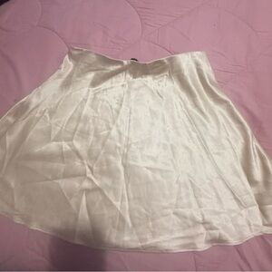 Forever 21 Cream Satin Skater Skirt